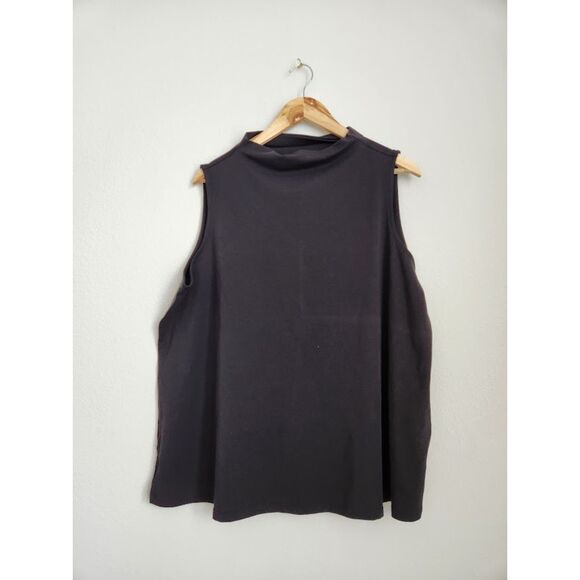 Eileen Fisher Black Funnel Neck Sleeveless Top | Size 1X - Picture 2 of 8